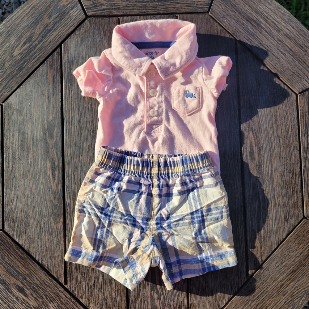 Carters Newborn Onesie and Shorts Set